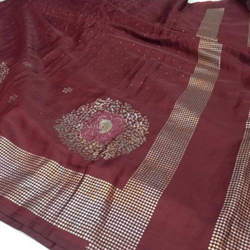 Various Sizes Are Available Anti Fade And Wrinkle Party Wear Ladies Gota Work Silk Cotton Saree