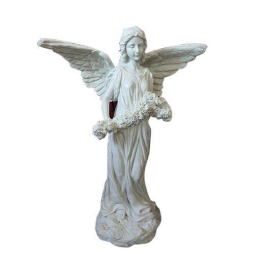 Contemporary Design Garden Decorative Natural White Marble Carving Stone Angel Statues