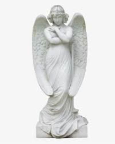 Carved Angel Sculpture - Polished Natural White Marble, Contemporary Design for Garden, Indoor & Outdoor Decoration