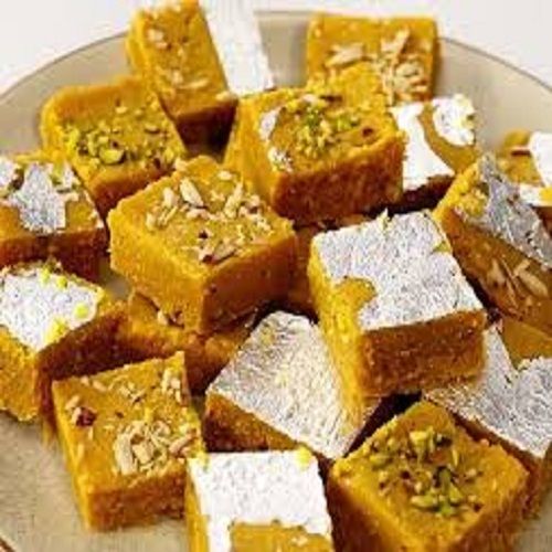 Easy To Digest Soft Texture Sweet Fresh Besan Burfi With Dry Fruit Sprinkler