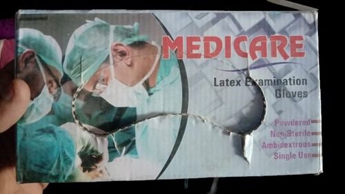 Water Proof Full Finger Medicare Latex Examination Gloves Powdered And Non Sterile