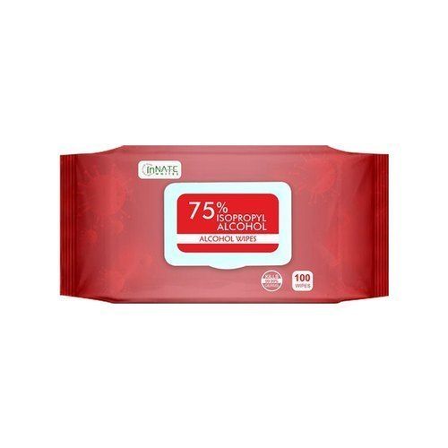 Hand Sanitizer Alcohol Wipes 75% Isopropyl Disposable 3-5 Inches Red Colour Age Group: Suitable For All Ages