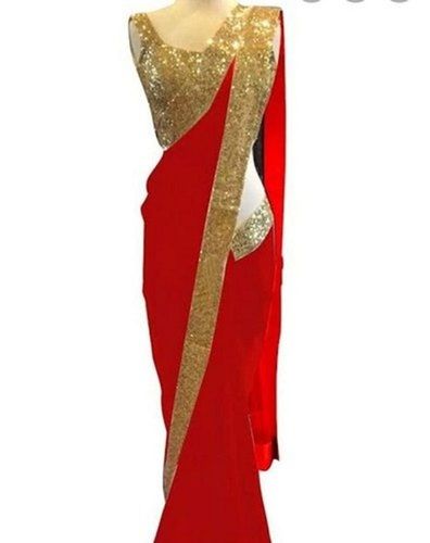 Buy online Women's Solid Red Colored Saree With Blouse from ethnic wear for  Women by Shrithi Fashion Fab for ₹1109 at 56% off | 2024 Limeroad.com