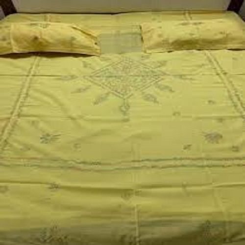 Trap Heat And Let Cool Air Pass Through In The Summer Yellow Printed Cotton Bed Sheet Density: 500 Gram Per Cubic Meter (G/M3)