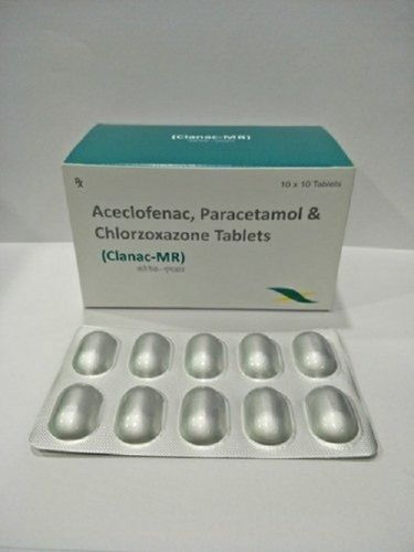 Aceclofenac, Paracetamol And Chlorzoxazone Tablets Clanac-Mr 10*10 Tablets Age Group: Adult