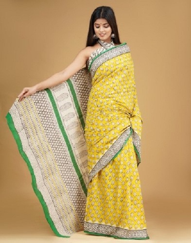 Yellow Light Weight Daily Wear Saree at Best Price in Surat | Seymore Print  Pvt. Ltd.