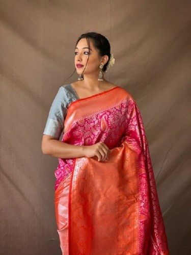 Buy Kanieshka™ Silks Pure Handloom Banarasi Katan Silk Saree With Rich  weaving Boarder Original Silk Certified Color: A Beautiful Shade of Green  with Rich Red and Golden Border Online at Best Prices