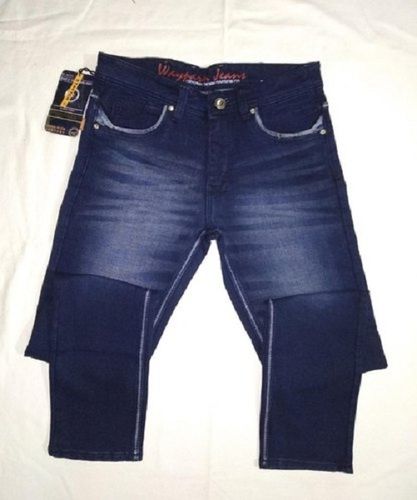 Denim Jeans - 32 Inch Length, Blue Color | High Waist, Slim Fit, Stretchable, Suitable for All Seasons, Dry Clean Only