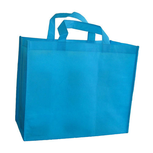 Blue Color Non Woven Carry Bags With Handle For Shopping, Rectangular Shape