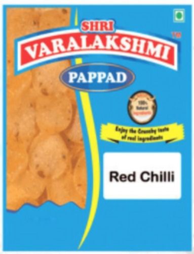 Crispy & Spicy Red Chilli Papad For Instant Snacks With Moistureproof Packaging Best Before: 12 Months