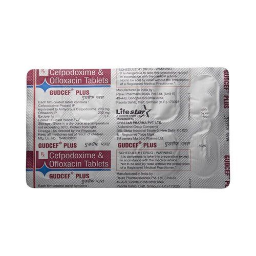 Gudcef Plus Tablet Cefpodoxime Proxetil (200mg) + Ofloxacin (200mg)