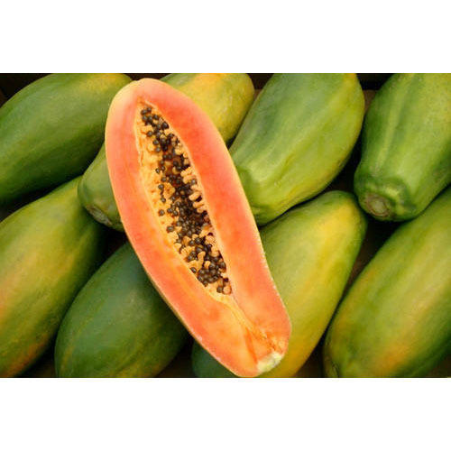 Round Shape Dark Red And Orange Color A Grade Raw Papaya With Rich Nutrition