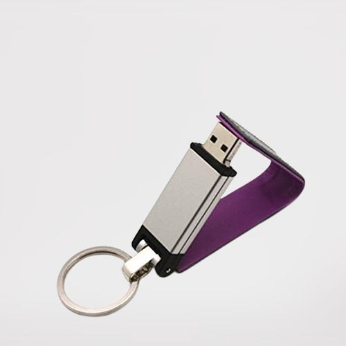 32 Gb Flip Side Rotating Flash Leather Purple Usb Pen Drive With Cover 