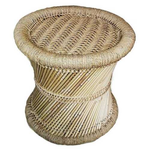 Eco Friendly Round Bamboo Stool For Garden Sitting