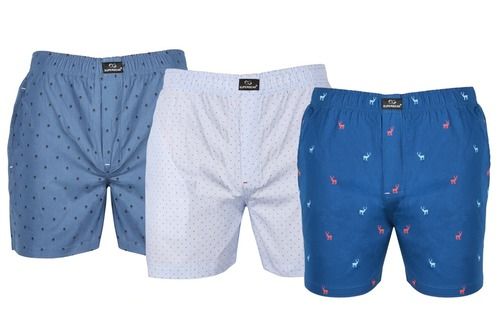 Mens Medium Size Multicolor Casual 100% Cotton Boxer Shorts With Pocket, Pack Of 3 Age Group: 18+