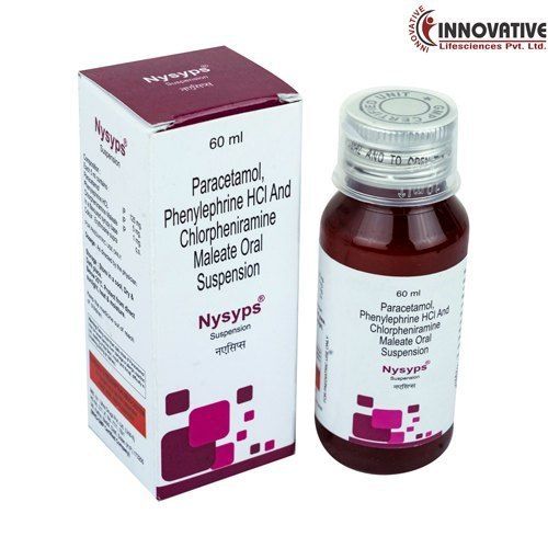  Nysyps Paracetamol, Phenylephrine HCI और Chlorpheniaramine Maleate ओरल सस्पेंशन, 60ml