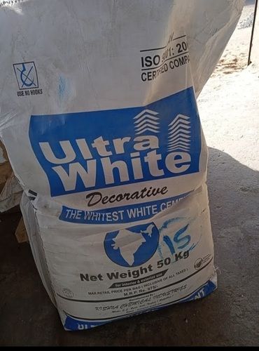 Pack Of 50 Kg Ultra White Cement For Construction And Decorative Work