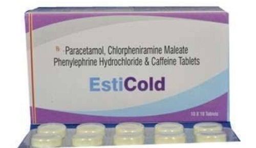 Paracetamol Chlorpheniramine Maleate Phenylephrine Hydrochloride And Caffeine Tablet Age Group: Suitable For All Ages