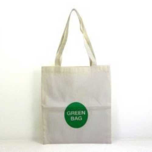 Shopping Bag In Cotton Fabric And Off White Color For Shopping Usage 