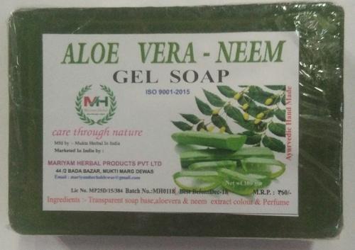 100% Herbal Antibacterial Anti-Acne And Pimple Aloe Vera Neem Gel Bath Soap