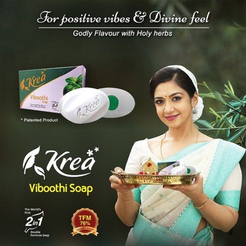2 In 1 Herbal Krea Viboothi Soap With Virgin Coconut Oil, Thiruneetru Pachillai