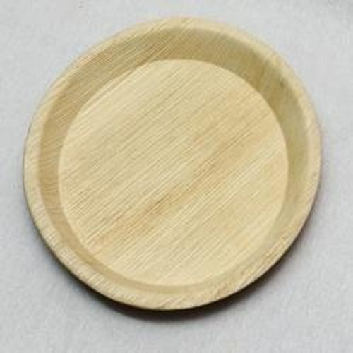 Light Weight Biodegradable Round Shape Brown Color Arecanut Leaf Plates For Wedding And Birthday Parties