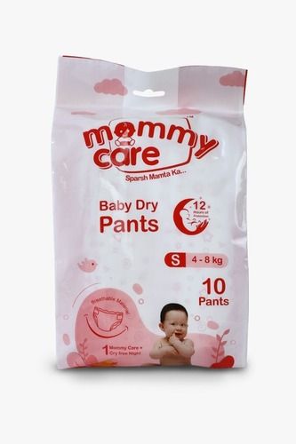 White Cotton Anti Infecting Dry Baby Diapers Pants With Medium Size