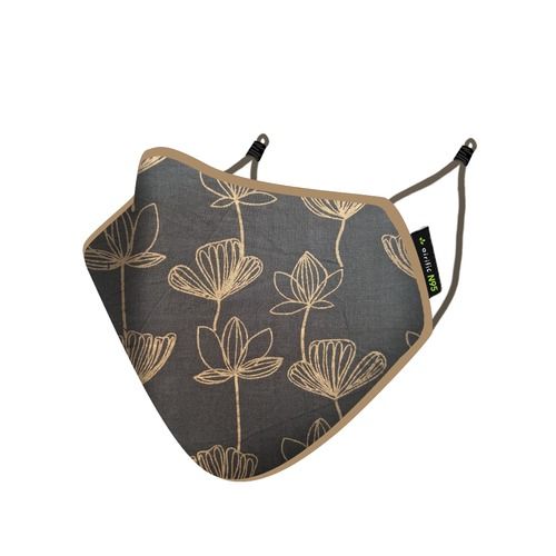 Lotus Print Sustainable Soft & Comfortable Wear N95 Ffp2 Filtration Face Mask Age Group: Children