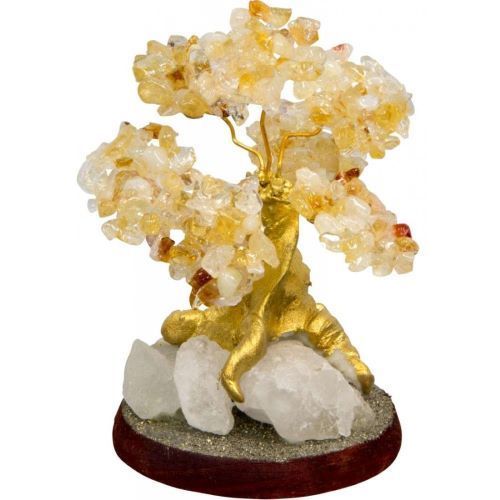 Durable Stone Base Multi Color Natural Citrine Stone Money Tree For Decoration Purpose