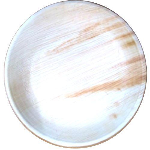 White 7-Inch Round Plain Disposable 100% Natural Areca Palm Plates For Wedding And Birthday Parties  Size: 7 Inch