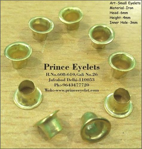 6 MM Size Golden Color Small Metal Eyelets For Garment, Bag And Shoes