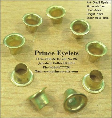 Plating 6 Mm Size Golden Color Small Metal Eyelets For Garment, Bag And Shoes