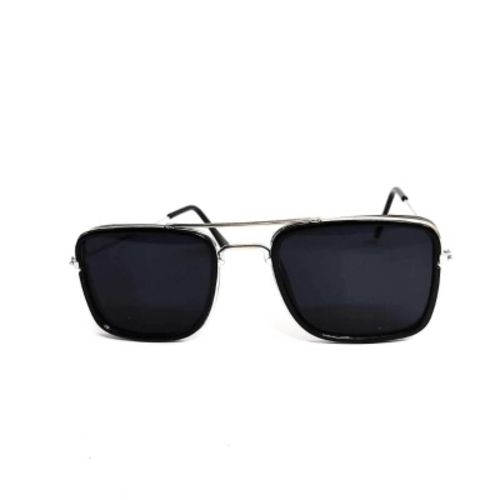 ASOS DESIGN slim metal rectangle sunglasses in black with smoke lens | ASOS