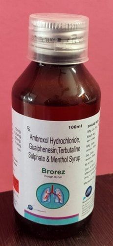 Brorez Ambroxol Hydrochloride, Sulphte And Menthol Cough Syrup With 100ml Bottle Pack