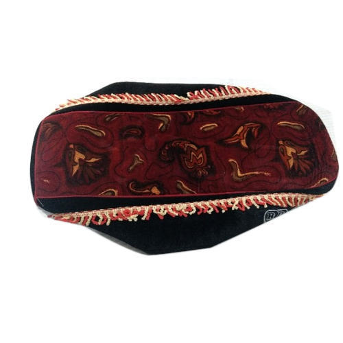 Maroon Printed Rexine And Velvet Bike Seat Cover - Soft Durable Fabric, Custom Fit