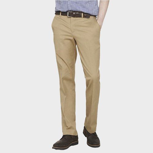 Cotton Mens Brown Trouser Casual Wear Pleated Trousers