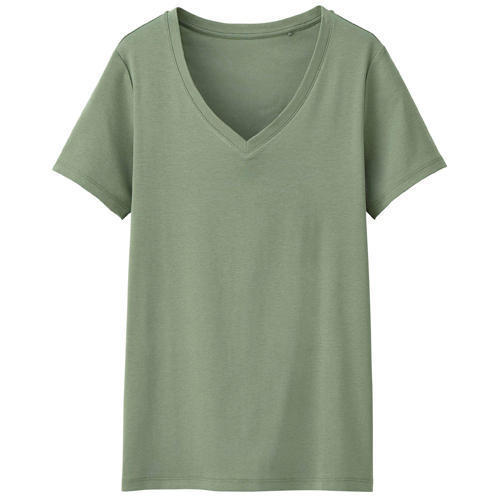 Green Color Plain Dyed Pure Cotton Half Sleeve V Neck Mens T Shirts Gender: Male