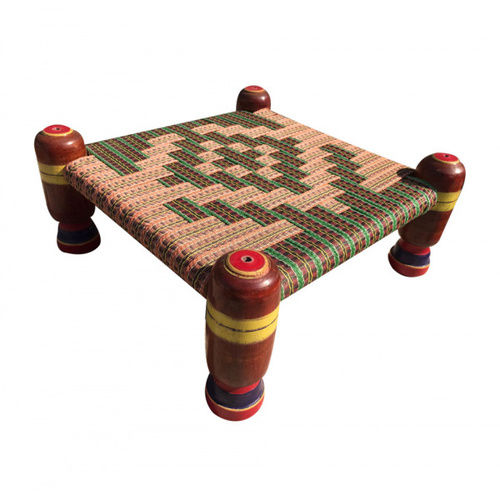 Portable Handmade Wooden Pidha/Small Khaat For Sitting And Relaxing