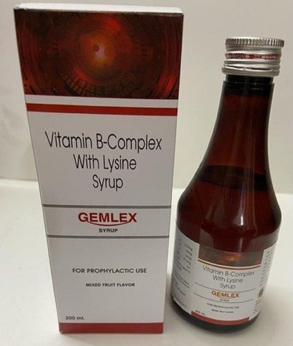 Vitamin B-Complex With L-Lysine Gemlex Syrup With 200 Ml