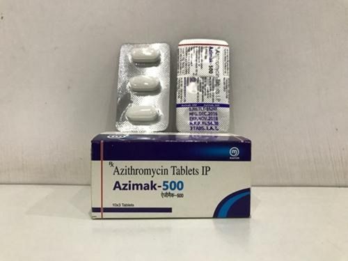 Azimak-500 Azithromycin 500 Mg Antibiotic Tablet, 10x3 Blister Pack