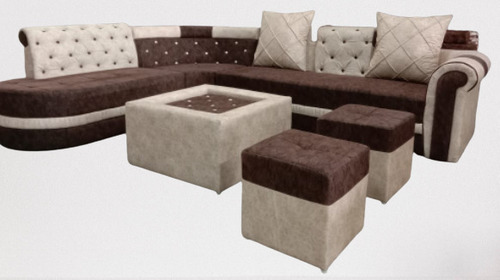 L Shape Hardwood Soft Modern Sofa Set