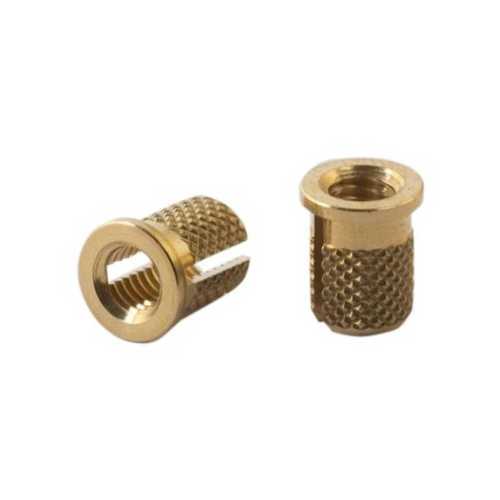 Brass Threaded Insert, Round Shape And Golden In Color, For Electrical Fittings