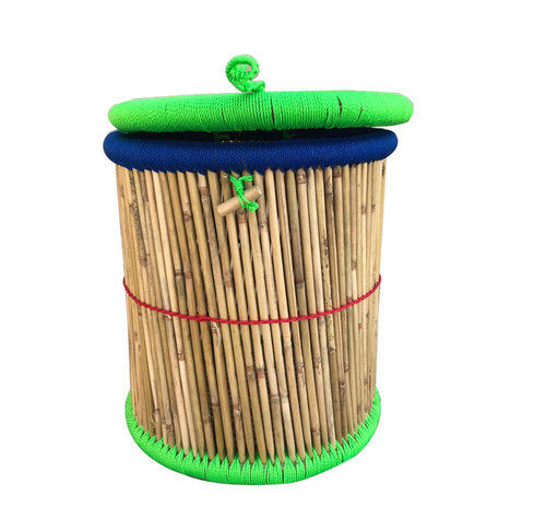Handmade Bamboo Round Hamper Basket/ Storage Basket For Home Use