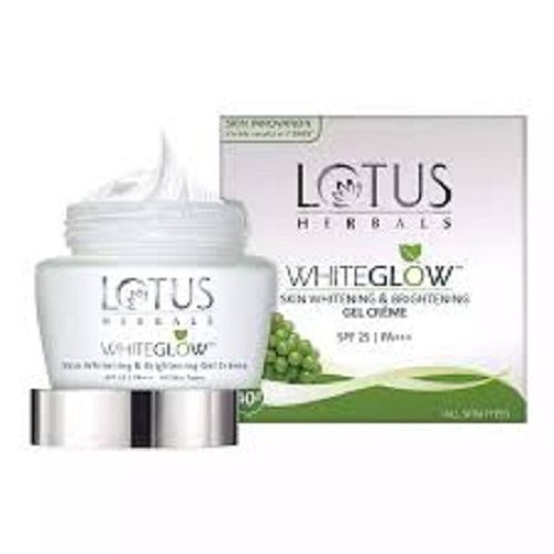 Natural Lotus Herbals White Glow Skin Whitening Brightening Gel Cream Spf 25 Pa+++