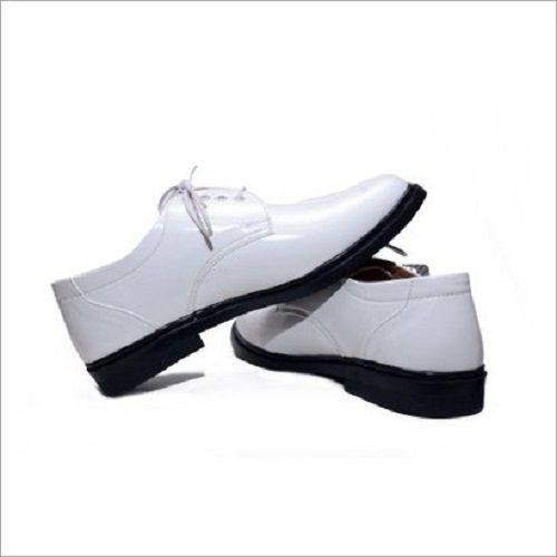 Round Toe White Color Formal Wear Lace Up Mens Leather Shoes, Size 9 Insole Material: Rubber