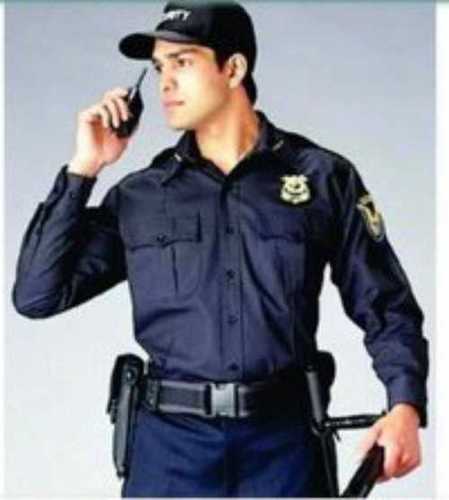 Security Uniform In Cotton Polyester Fabric And Blue Color For Male Person, S To Xl