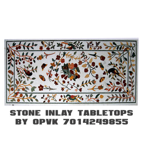 Indian Semi Precious And Various Colour Decorative Stone Inlay Tabletop