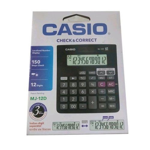 Plastic Step Check And Correct Digit Electronic Black Calculator With Large Digit Display