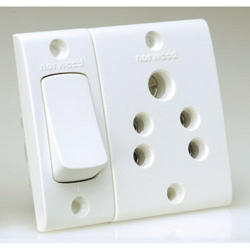 100% Safe Heavy-Duty 220-Volts White Single Electrical Switch And Socket Max. Voltage: 220 Volt (V)