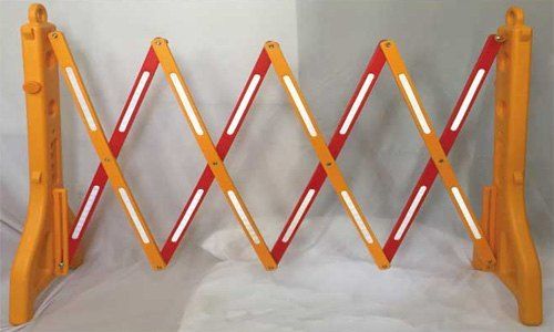 8 Foot Folding Barricade Portable Road Safety Barriers In Red And Yellow Color